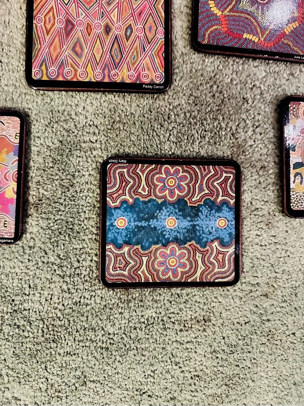 Vintage Yijan Australia Seven Sisters Dreaming Coasters Set of 6 Cork Hardboard